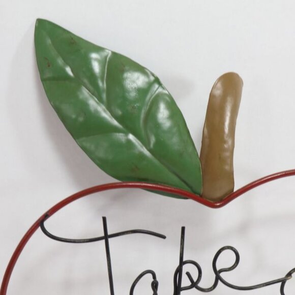 Take A Bite Out Of Life Metal Apple Wall Art Sign Farmhouse Country Core - Picture 2 of 6